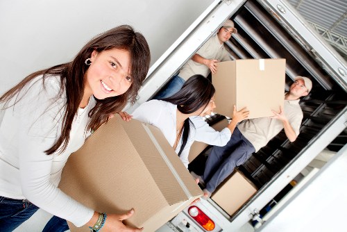 Business inventory stored in a mobile self storage container